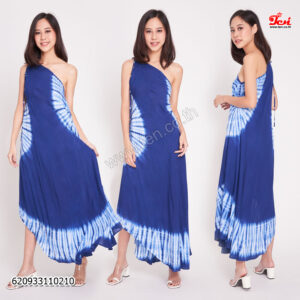 ชุดเดรสคอปาดลายมัดย้อมตัวยาว-620933110210