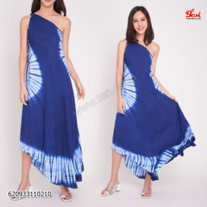 Alternative view of ชุดเดรสคอปาดลายมัดย้อมตัวยาว-620933110210