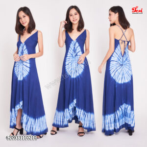 ชุดเดรสมัดย้อมคราม สายเดี่ยว-620933110210