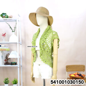 Sleeveless handmade crochet vest with detailed patterns, shown front and back over white tank