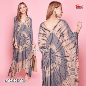 Alternative view of เดรสโบฮีเมี่ยนทรงค้างคาวลายมัดย้อม-631233050190