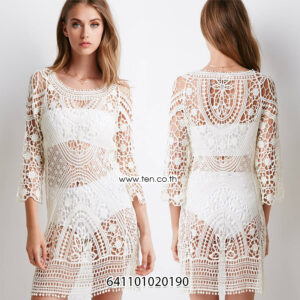 ชุดเดรสฉลุลายกราฟฟิค-641101020190