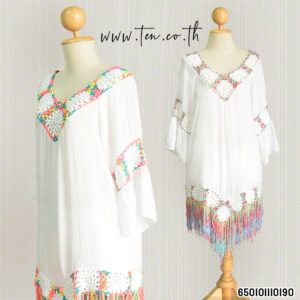 เสื้อถักโคร์เชต์ชายพู่สีสันสดใส-650101110190