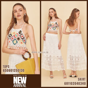 Alternative view of เสื้อสายเดี่ยวถักโครเชต์ประดับมุก-650601250130