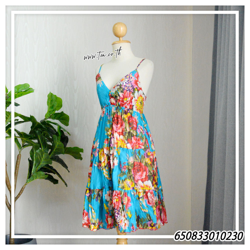 Women's Midi Floral V-Neck Dresses -มินิเดรสสายเดี่ยวคอวี ลายดอก - 650833010230 - Image 19