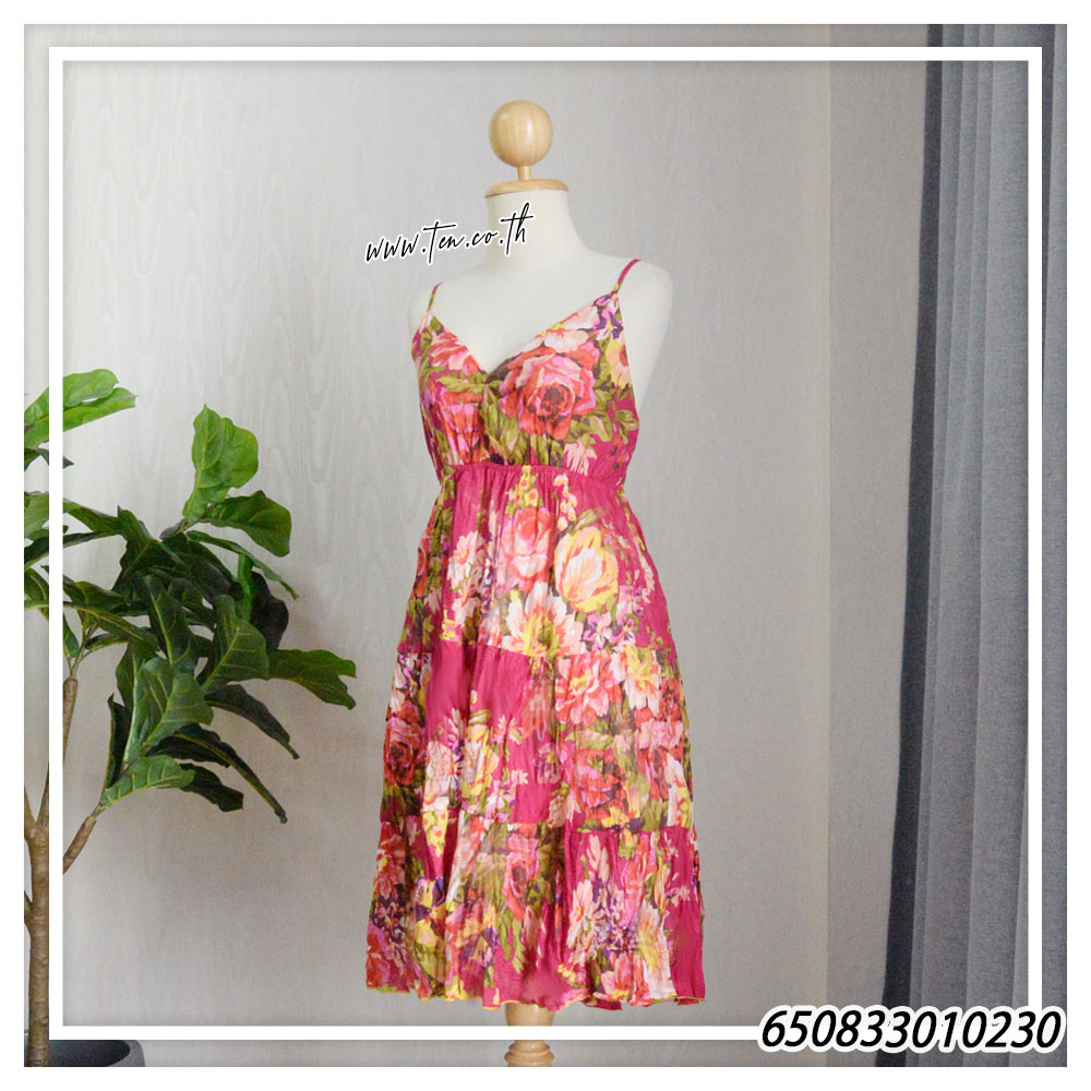 Women's Midi Floral V-Neck Dresses -มินิเดรสสายเดี่ยวคอวี ลายดอก - 650833010230 - Image 17