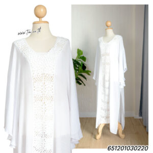 Oversized Batwing Maxi Dress -เดรสยาวถักลายดอก ทรงค้างคาว - 651201030220