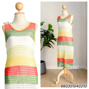 Colorful Beach cover ups - ชุดเดรสผ้าทอสลับสี - 660301040210