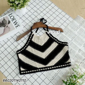 Tops crochet for summer- เสื้อครอปถักโครเชต์สลับสี - 660301140110