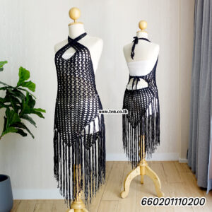 Sexy Backless Bikini Cover Up-ชุดคลุมบิกินี่ถักโครเชต์ ผูกหลัง - 660201110200