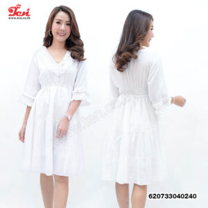 White mini dresses-มินิเดรสสีขาวชายระบาย-620733040240