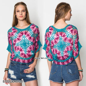 colorful crochet tops เสื้อถักโครเชต์สีคัลเลอร์ฟูล-570203090120