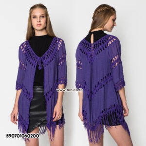Crochet cover up-เสื้อคลุมถักโครเชต์ ชายพู่-590701060200