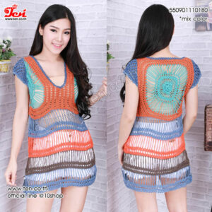 Boho Crochet Top-เสื้อถักไหมพรมสไตล์โบฮีเมี่ยน-550901110180