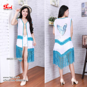 Crochet Cardigan With Sequins-เสื้อคลุมถักโครเชต์ชายพู่ประดับเลื่อมหัวใจ-590201080150