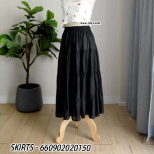 Alternative view of Boho Gypsy Midi Skirts-กระโปรงสีพื้นผ้าชีฟอง - 660902020150