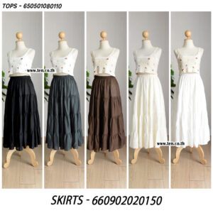 Boho Gypsy Midi Skirts-กระโปรงสีพื้นผ้าชีฟอง - 660902020150