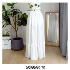 Alternative view of กระโปรงยาวสีพื้นผ้าชีฟอง - 660902060170