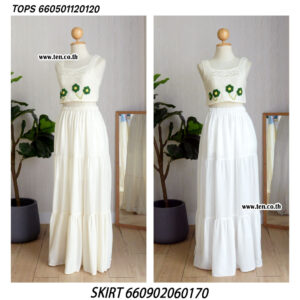 กระโปรงยาวสีพื้นผ้าชีฟอง - 660902060170