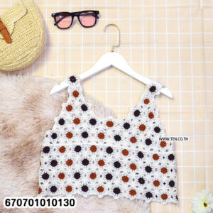 Crochet floral blouse with handmade design, perfect for summer fashion