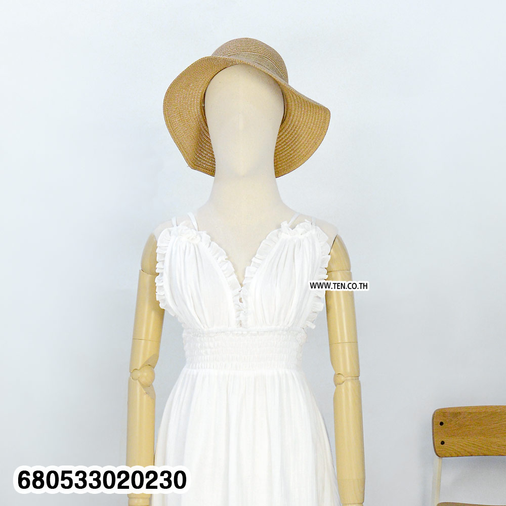 white ruffle midi dress ideal for travel and beach vacation style