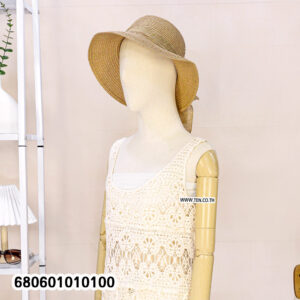 Textured crochet tank top with floral lace and fringe hemline for summer