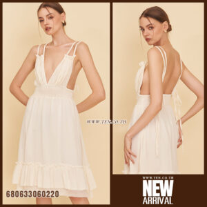 Alternative view of เดรสสายเดี่ยวเอวสม็อค-680633060220