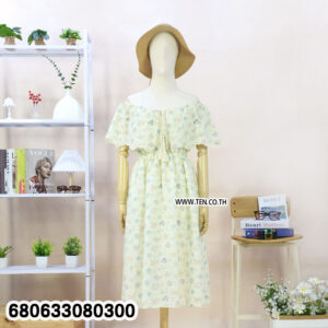 Display of lightweight cute summer floral dresses in yellow, mint, purple, and pink
