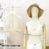 Crochet bralette styled with white shorts for summer streetwear outfit.