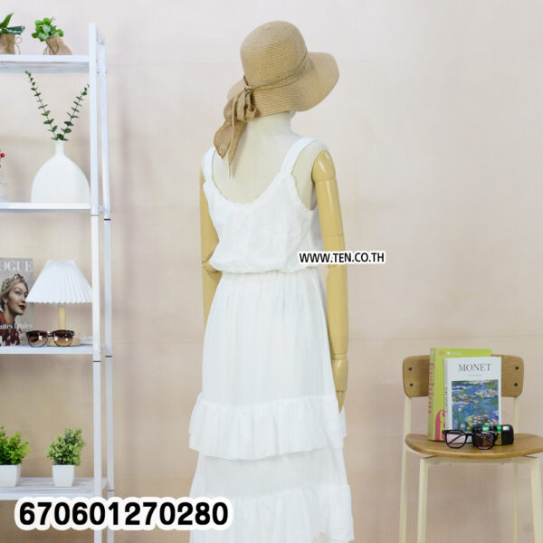 Bohemian-style cotton maxi dress with layered design