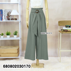 Lightweight palazzo pants styled with a straw hat and white crochet top for summer outfits.