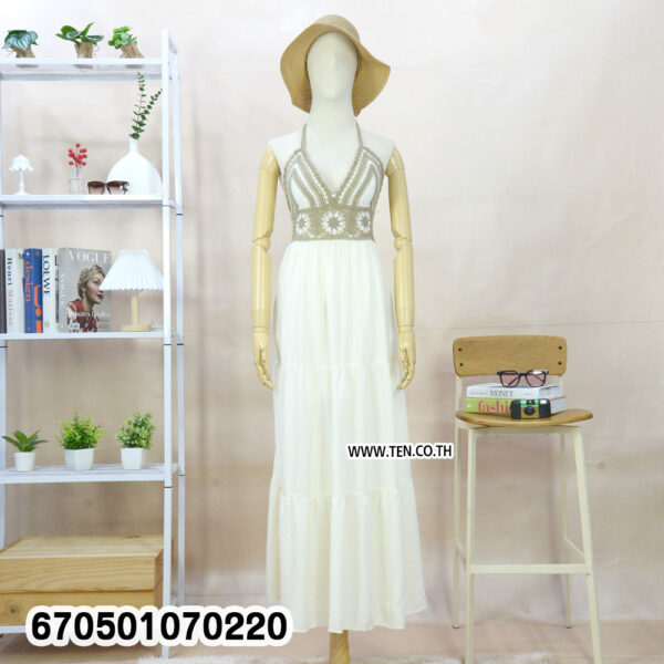 ชุดเดรสถักโคร์เชต์ลายดอก – 670501070220 - Image 3