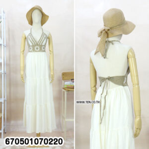 ชุดเดรสถักโคร์เชต์ลายดอก – 670501070220