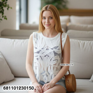 Boho Leaf Crochet Sleeveless Top | เสื้อโครเชต์แขนกุดลายใบไม้สไตล์โบโฮ-681101230150