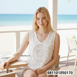 Vintage Floral Lace Sleeveless Top  เสื้อแขนกุดลูกไม้ลายดอกสไตล์วินเทจ-681101250170