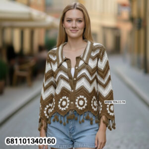 Alternative view of Handmade Style Crochet Fringe Blouse เสื้อโครเชต์สไตล์แฮนด์เมด ชายระบายพู่-681101340160
