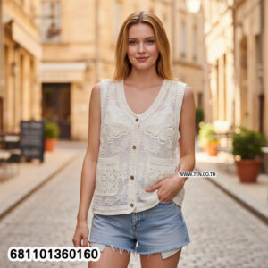 Alternative view of Timeless Butterfly Lace Layer Vest เสื้อกั๊กลูกไม้ผีเสื้อ สำหรับเลเยอร์ลุคคลาสสิก-681101360160