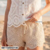 easy fit crochet lace short pants women summer