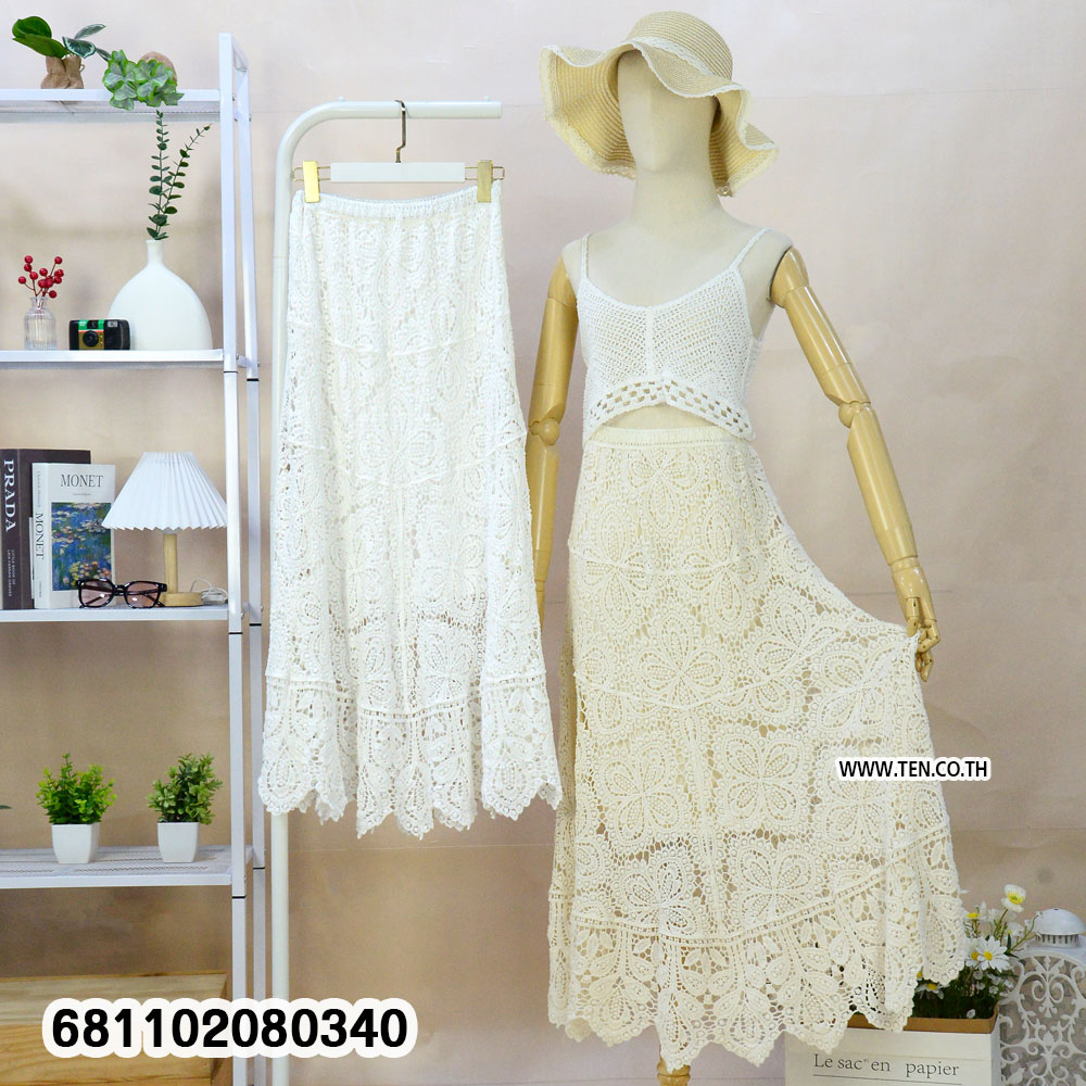 Boho Dream Crochet Lace Skirt กระโปรงโครเชต์ลูกไม้สไตล์โบโฮ-681102080340