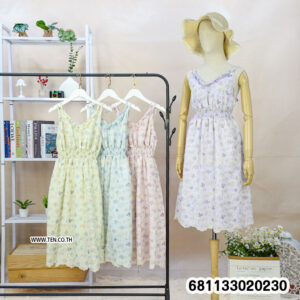 Romantic Pastel Flower Dress เดรสลายดอกพาสเทลลุคโรแมนติก-681133020230