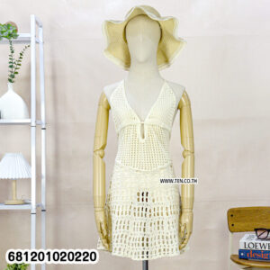 Bohemian crochet halter summer dress women beach style