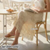 Crochet lace maxi skirt wholesale Thailand with elegant boho design and lightweight lace for summer wear