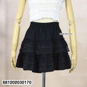 Sweet tiered lace mini skirt with elastic waist, lightweight fabric, and feminine boho style for summer fashion