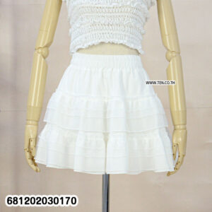 Sweet tiered lace mini skirt with elastic waist, lightweight fabric, and feminine boho style for summer fashion