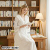 Women's White Eyelet V Neck Dress in white with white eyelet lace and V neck