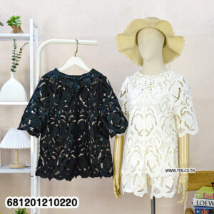 Embroidered Lace Short Sleeve Button Shirt เสื้อเชิ้ตลูกไม้ปัก แขนสั้น มีกระดุม-681201210220