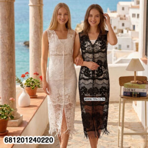 Romantic Floral Lace Long Vestเสื้อคลุมยาวลูกไม้ลายดอกไม้ -681201240220