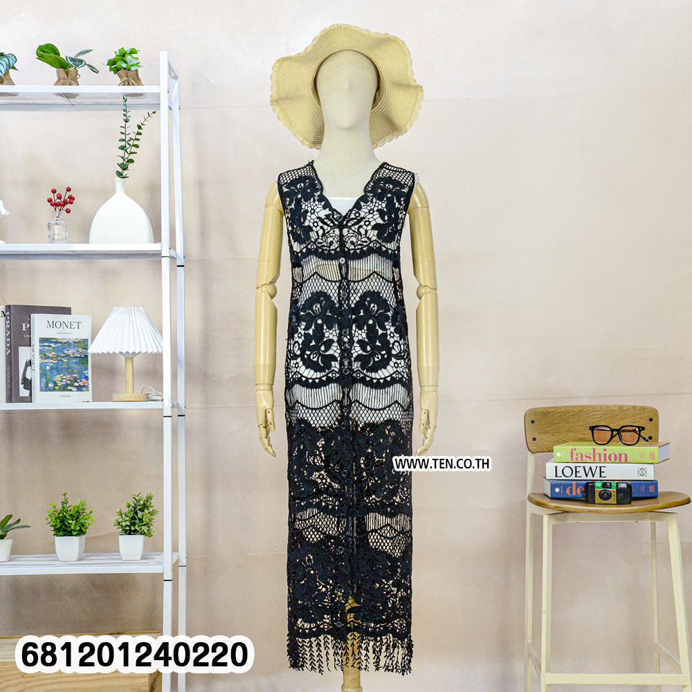 Romantic Floral Lace Long Vestเสื้อคลุมยาวลูกไม้ลายดอกไม้ -681201240220 - Image 4