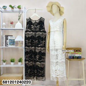 Romantic Floral Lace Long Vestเสื้อคลุมยาวลูกไม้ลายดอกไม้ -681201240220