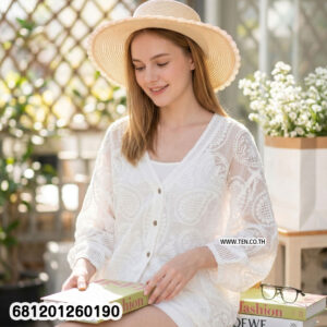 Alternative view of Casual Lace Button Blouse เสื้อเบลาส์ลูกไม้ ใส่สบาย มีกระดุม-681201260190